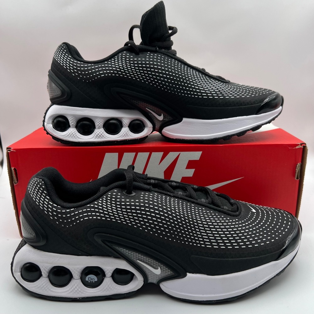 Nike Air Max Dn Sneakers Mens 7 Black White Wolf Grey Haptic Mesh Dynamic Air